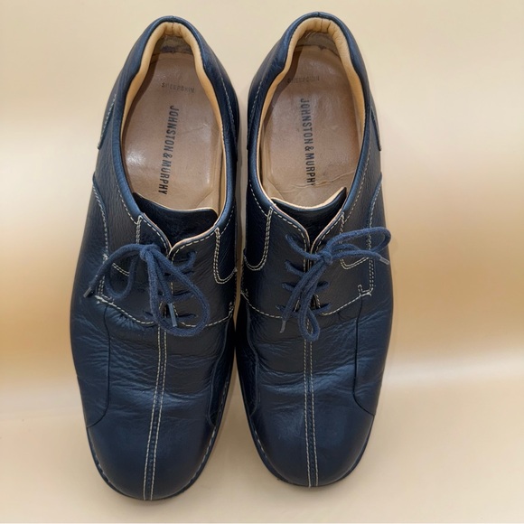 Johnston & Murphy Shuler‎ Black Pebbled Leather Oxford Shoes Men’s Size 12, EUC - Picture 2 of 7